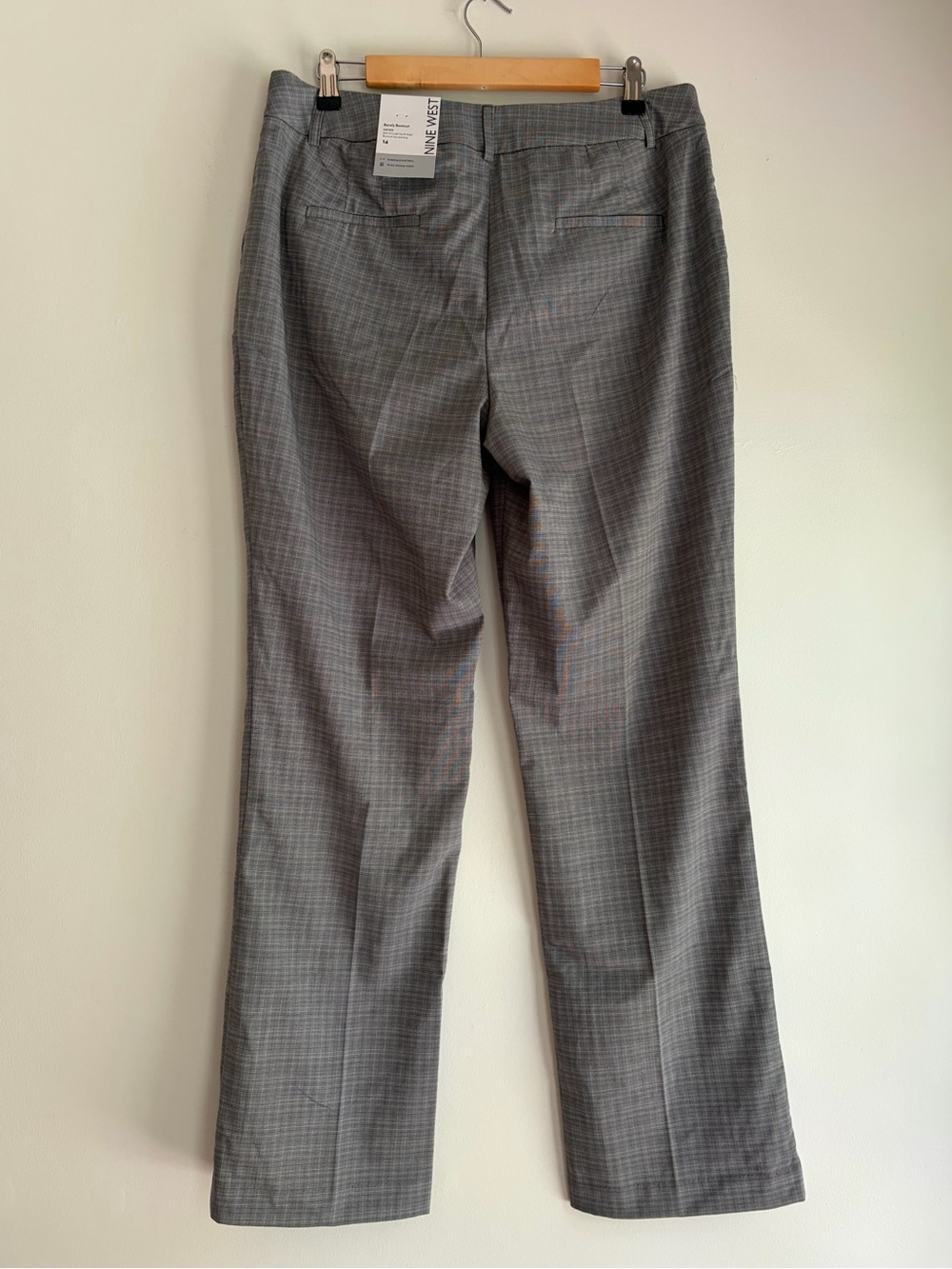 NWT Nine West Gray Mini Plaid Barely Bootcut Pants Size 14 - Picture 4 of 6